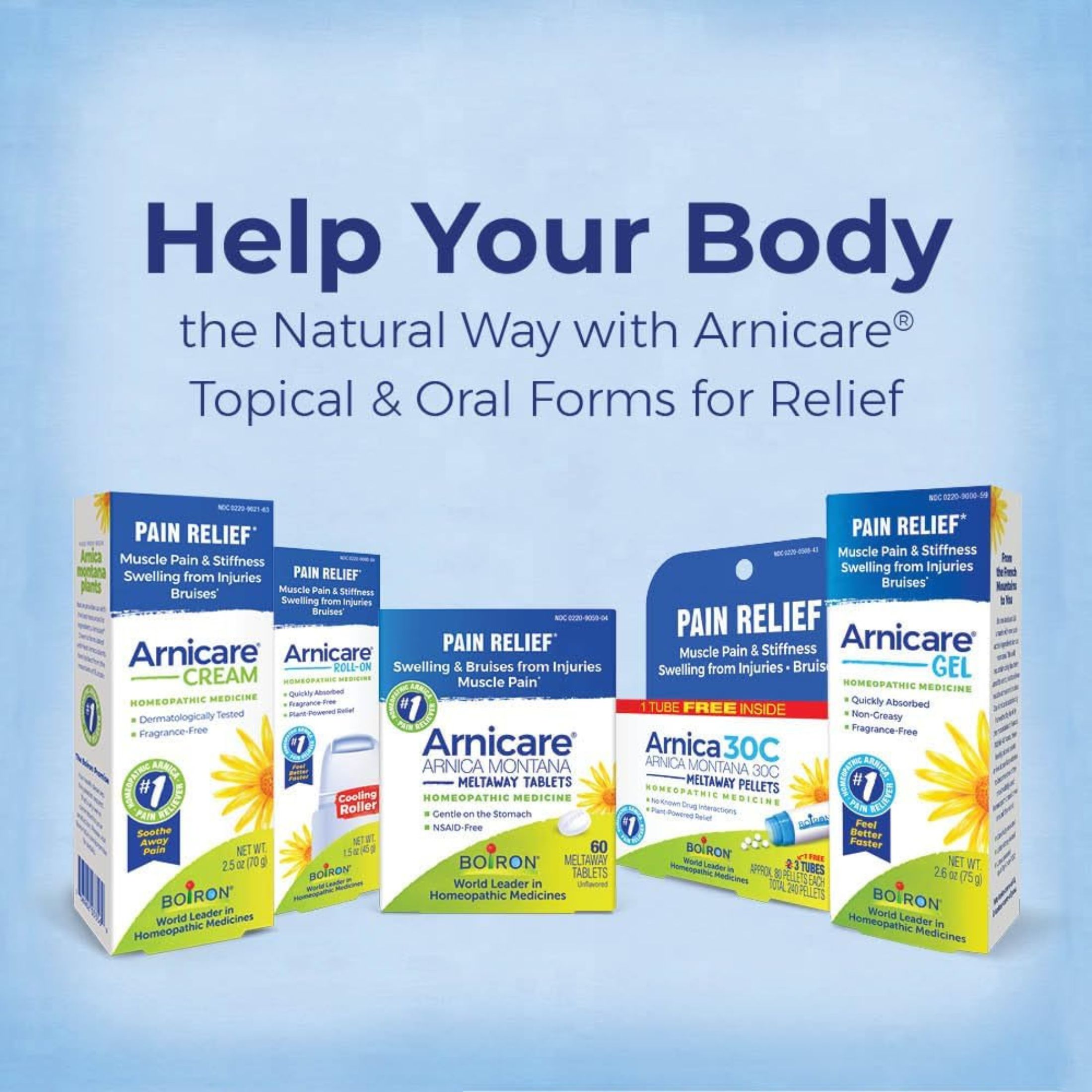 Boiron Arnicare Tablets Pain Relief Homeopathic Medicine