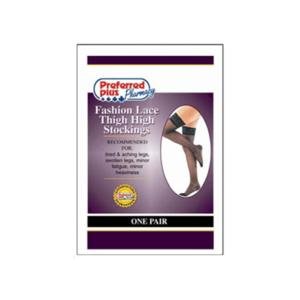 Loving Comfort Thigh High Moderate Compression Stockings, Small, Beige