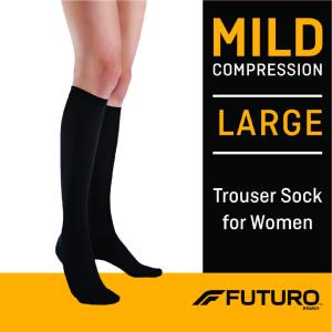 Futuro Trouser Socks, Knee Highs, For Women, Mild, Black