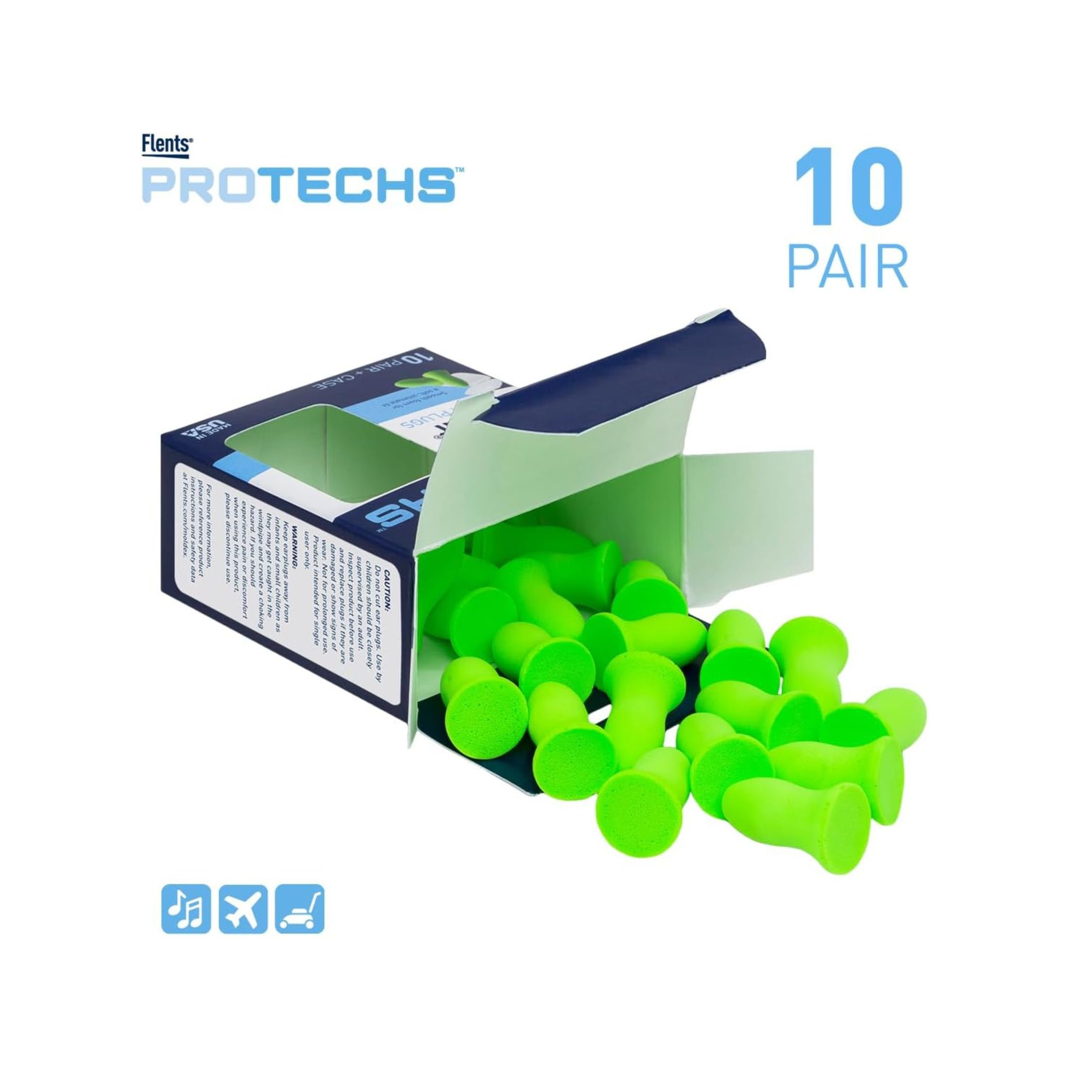 Flents Protechs, Quiet Contour Foam Ear Plugs, 10 Pair + Case