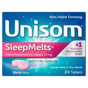 Unisom SleepMelts Nighttime Sleep-Aid, 25 Mg, Tablets, Cherry Flavor