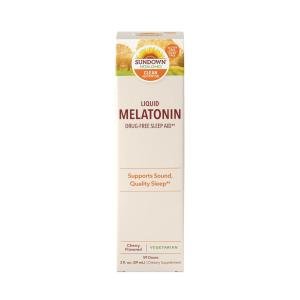 Sundown Naturals Melatonin Liquid Nighttime Sleep Aid Cherry