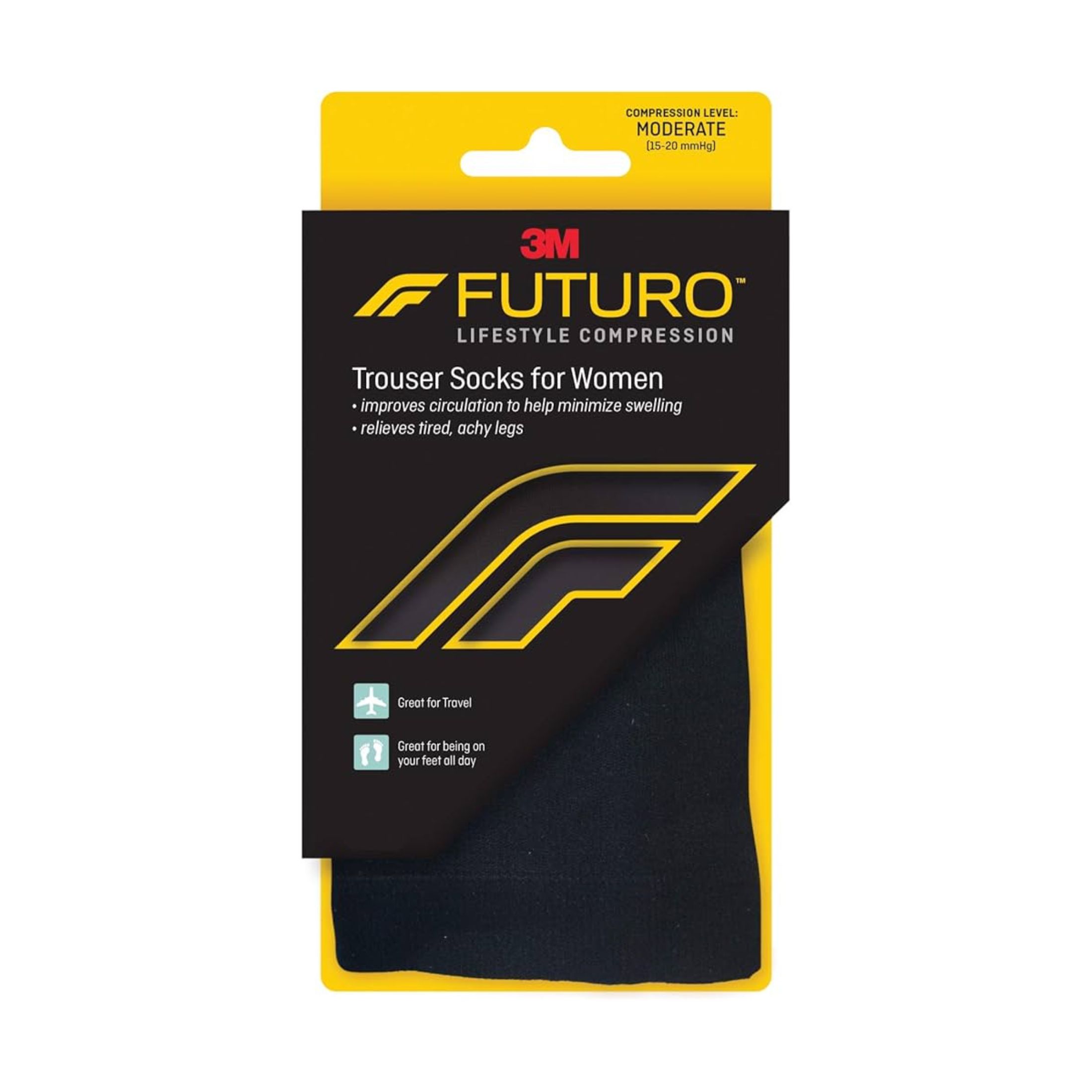 Futuro Dress Socks Revitalizing Trouser For Women Moderate Medium Black