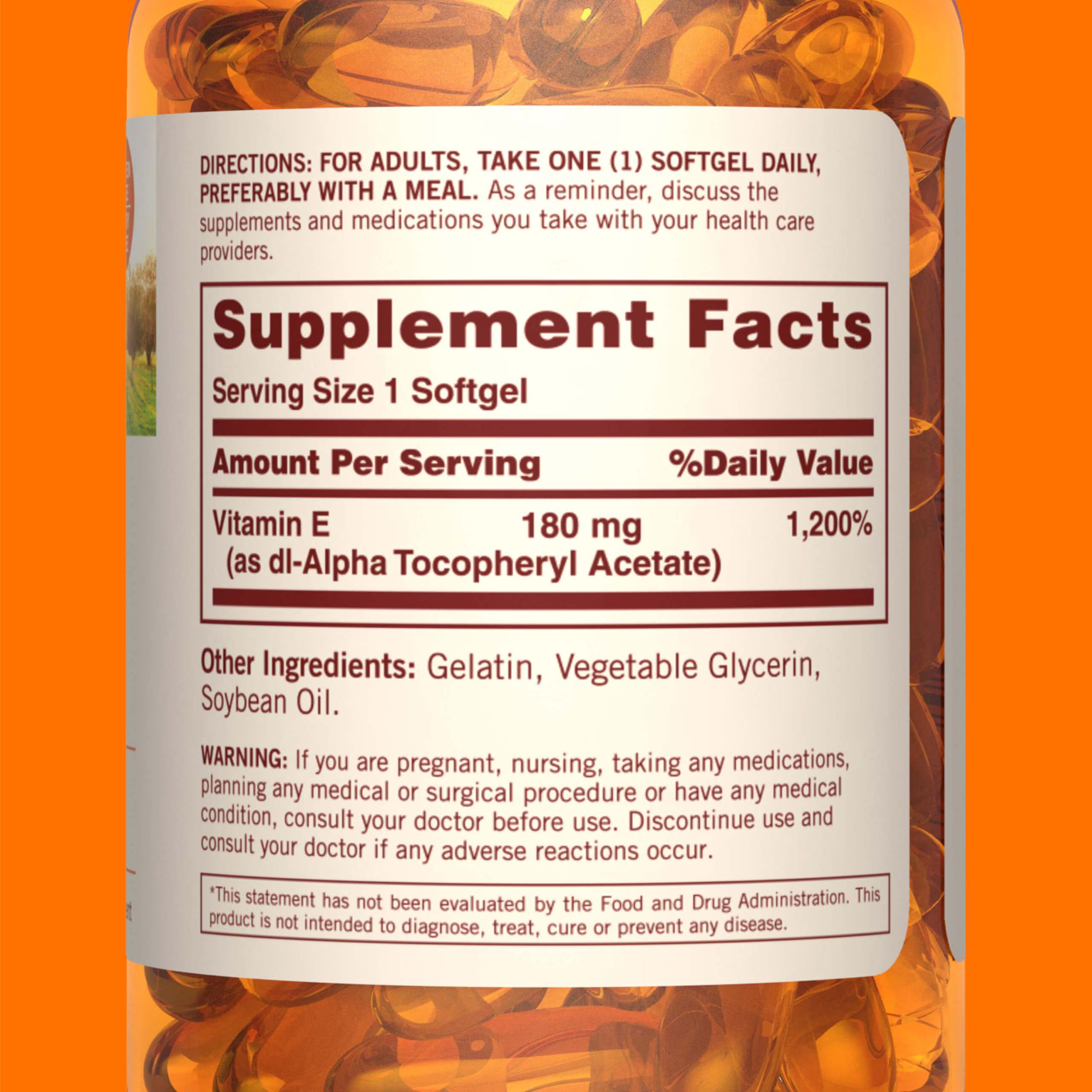 Sundown Naturals, Vitamin E, 180 Mg (400 IU), 100 Softgels