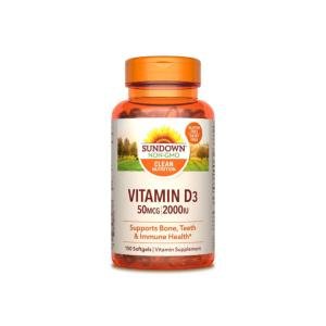 Sundown Naturals Vitamin D3 Softgels, 2000 IU 50 Mcg