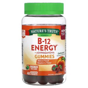 Nature's Truth B-12 Energy, Vegan Gummies, Natural Peach Raspberry Flavor