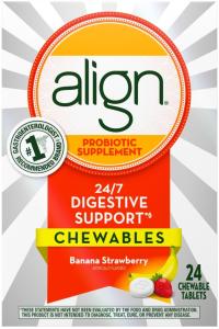 Align Probiotic Digestive Support, Chewable Tablets, Banana/Strawberry