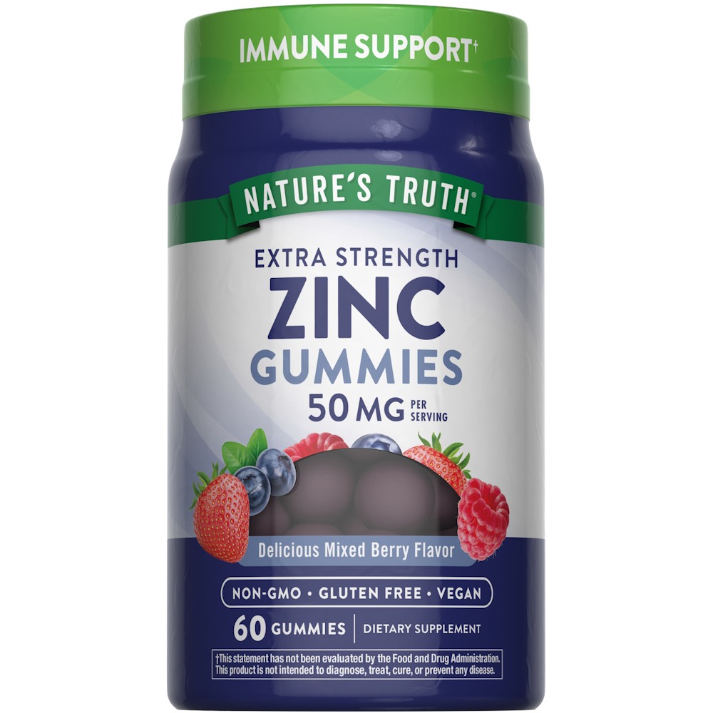 Nature's Truth Zinc, Extra Strength, 50 Mg, Gummies, Natural Mixed Berry Flavor