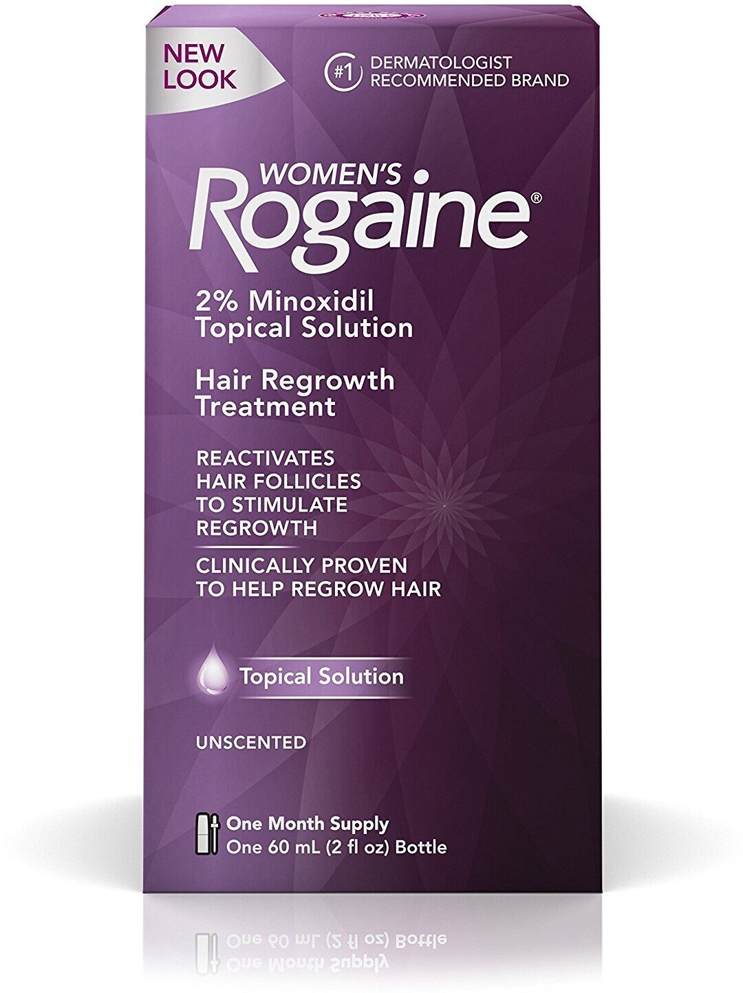 Rogaine Women's Hair Regrowth Treatment Topical Solution With 2% Minoxidil 1 Month Supply
