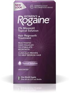 Rogaine Women's Hair Regrowth Treatment Topical Solution With 2% Minoxidil 1 Month Supply