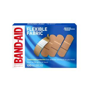 Band-Aid Brand Flexible Fabric Adhesive Bandages Assorted Sizes 100 Ct. Box