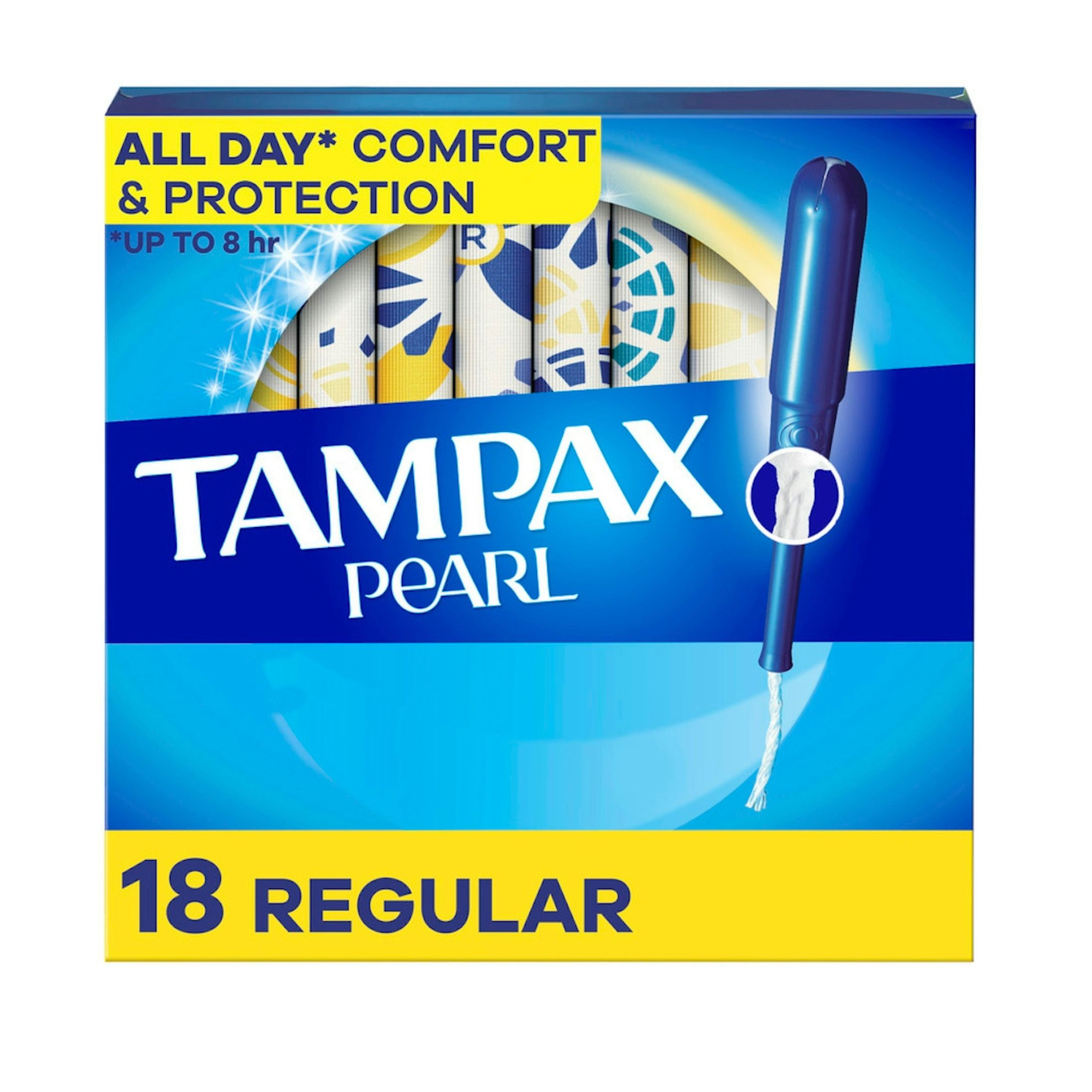 Tampax Pearl Tampons Plastic Applicator Regular Absorbency Unscented
