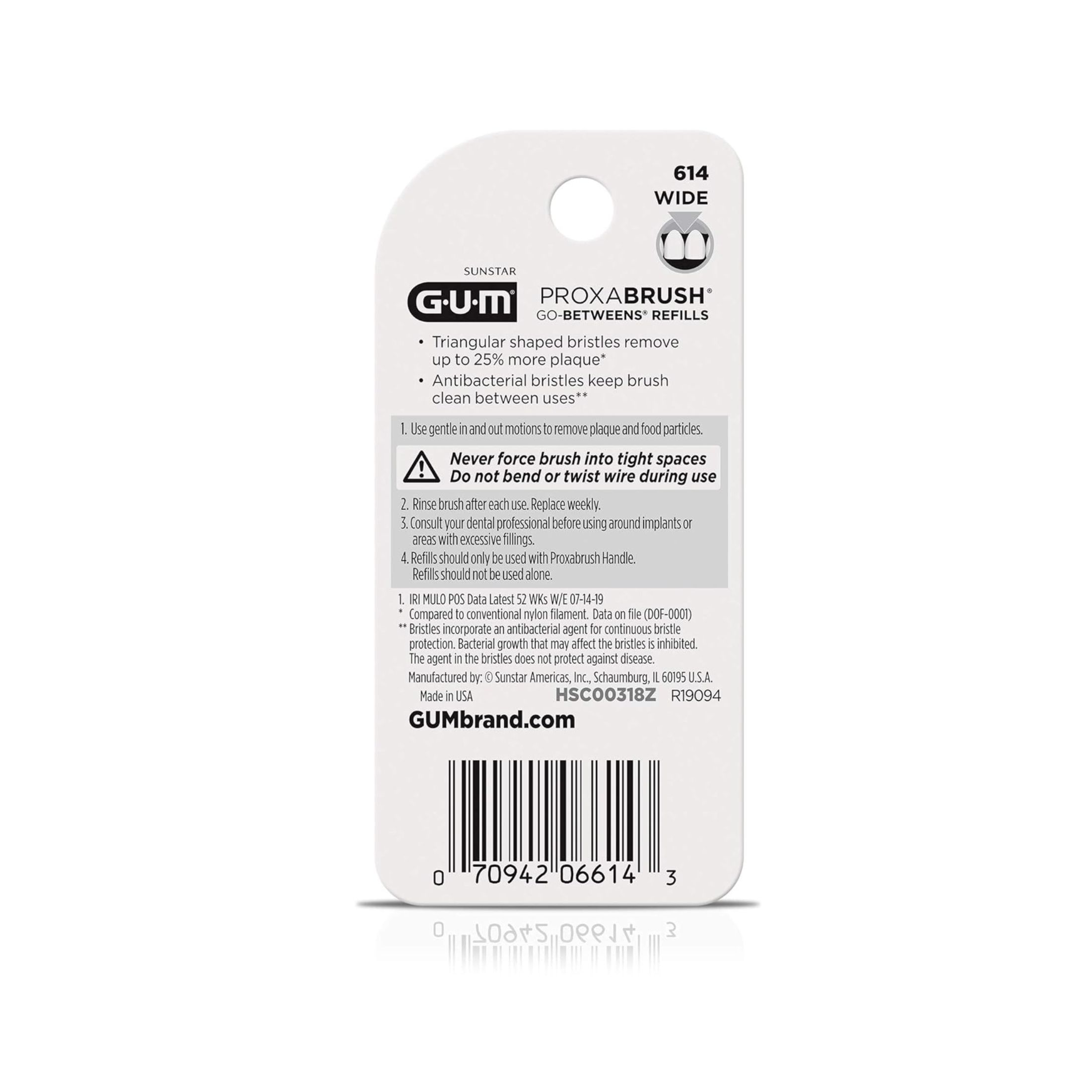 GUM Proxabrush Go-Betweens Refills, Wide