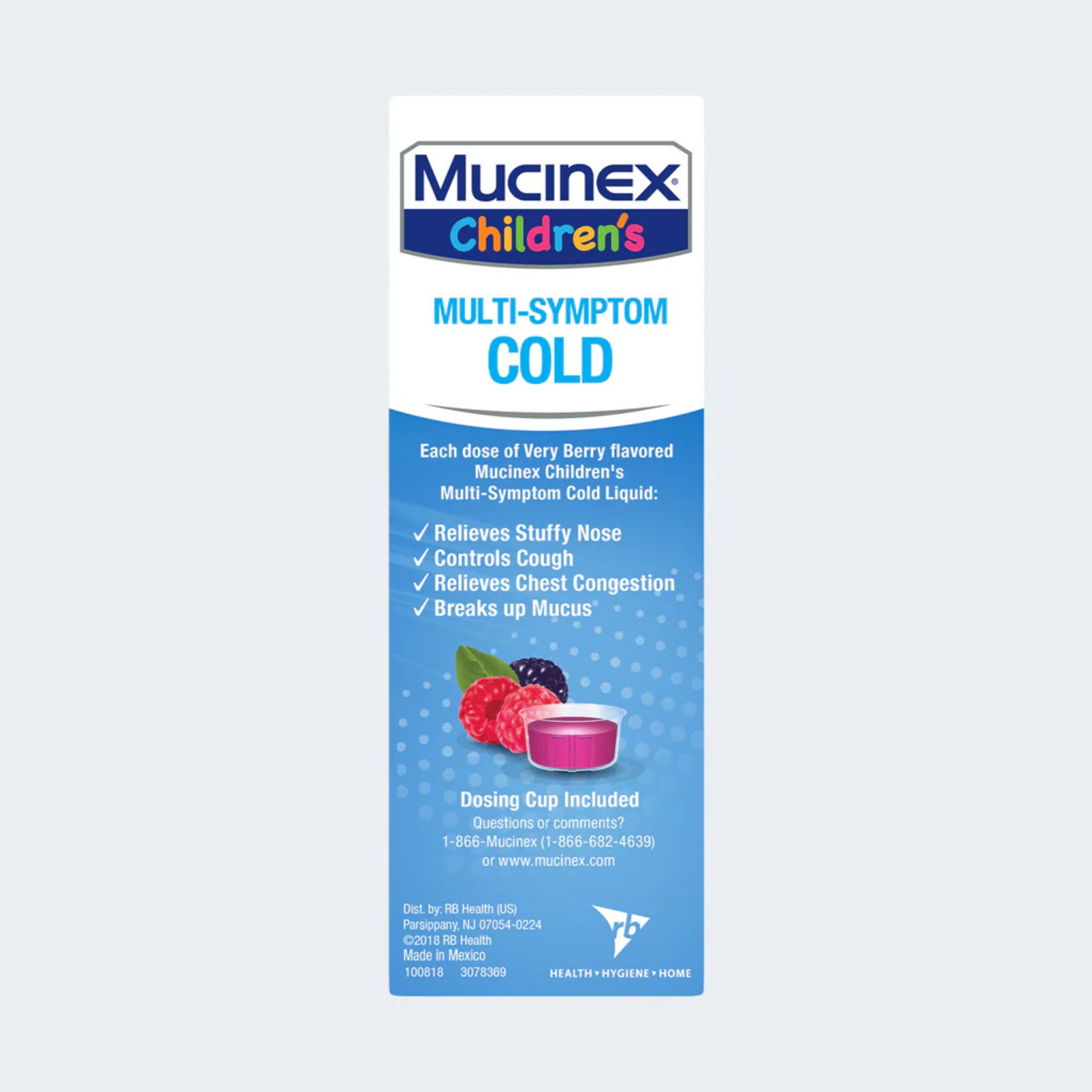 Mucinex Multi Symptom Cold, Very Berry, Liquid 4 Fl Oz