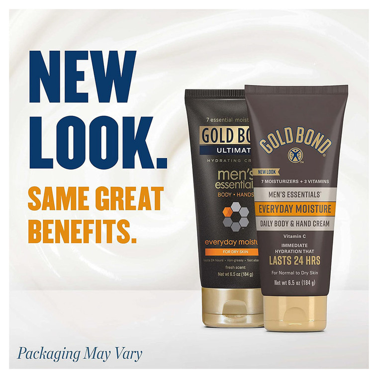 Gold Bond Daily Body & Hand Cream, Men's Essentials, Everyday Moisture 6.5 Oz