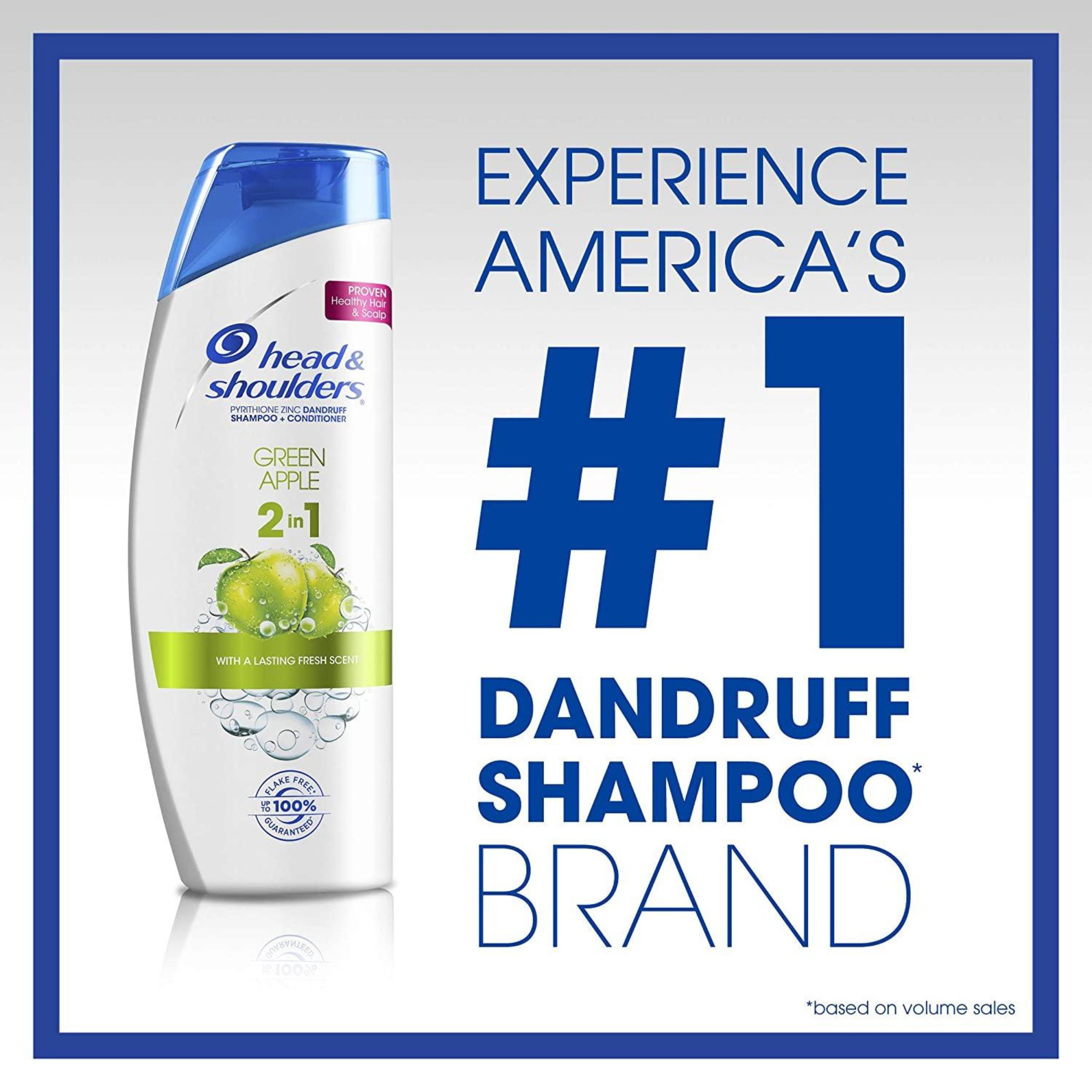 Head & Shoulders Green Apple Anti-Dandruff Paraben Free 2 In 1 Shampoo Conditioner 13.5 Fl Oz