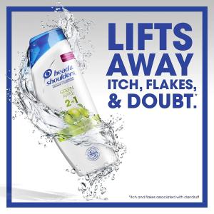 Head & Shoulders Green Apple Anti-Dandruff Paraben Free 2 In 1 Shampoo Conditioner 13.5 Fl Oz