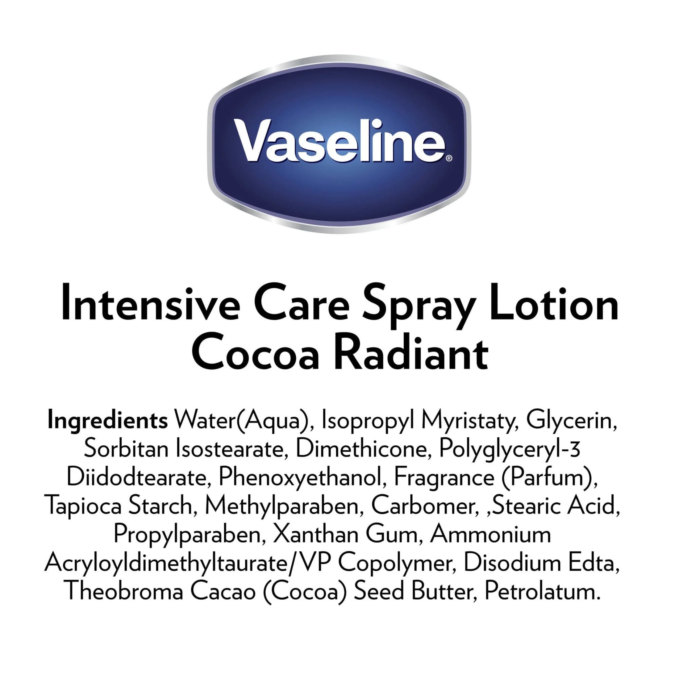 Vaseline Intensive Care Cocoa Radiant Spray Moisturizer 6.5oz