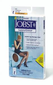 Jobst 119234 Womens UltraSheer Light Support Knee Highs, Classic Black, 9.5-11