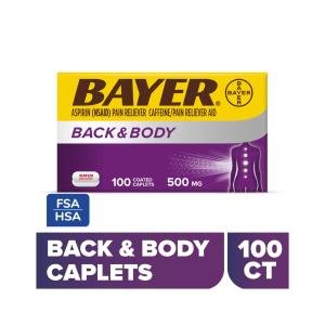 Bayer Back & Body Extra Strength Pain Reliever Aspirin W Caffeine, 500mg Coated Tablets