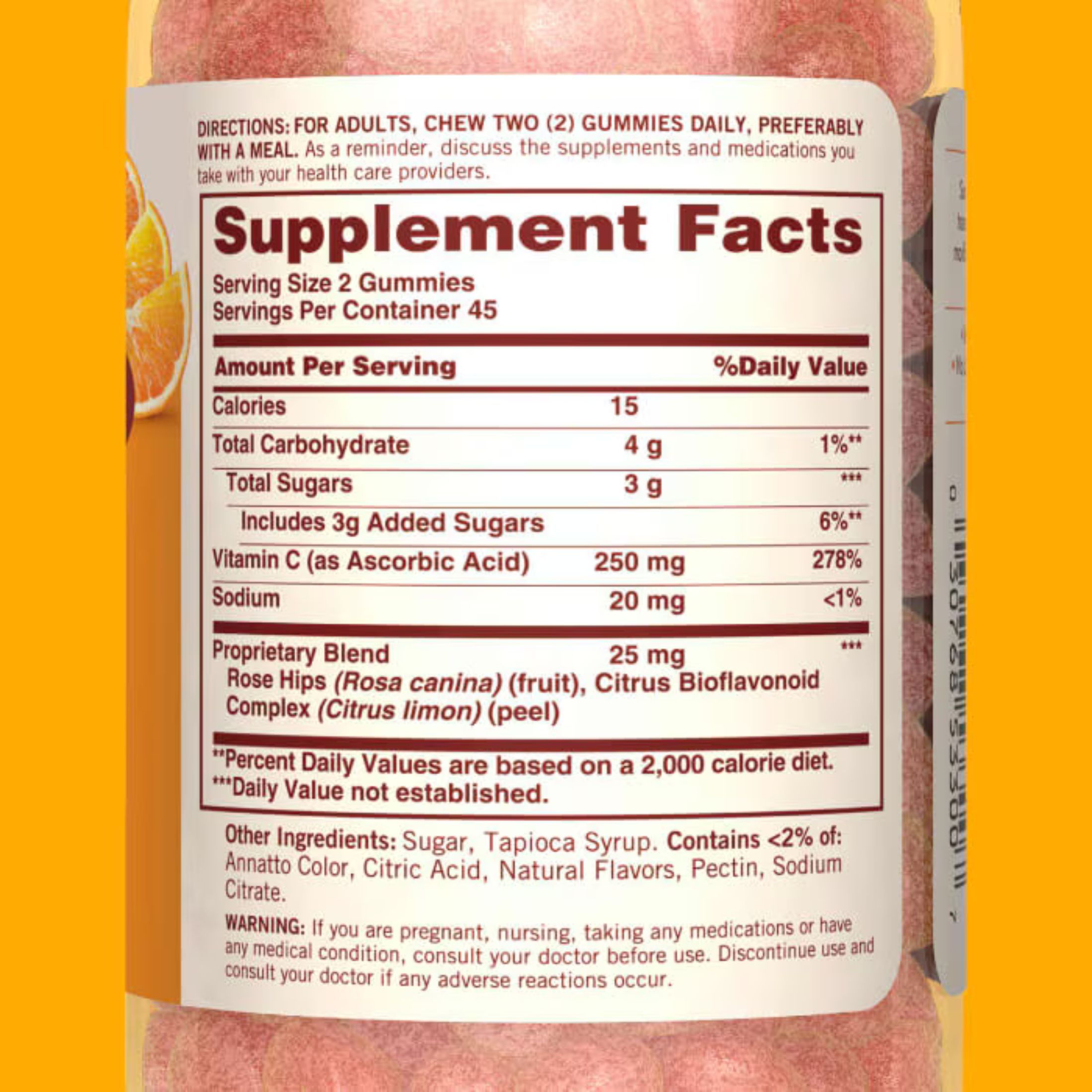 Sundown Naturals Vitamin C, With Rose Hips & Bioflavonoids, Orange Flavored, Gummies