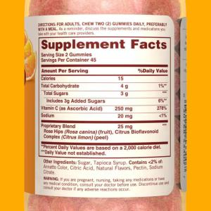 Sundown Naturals Vitamin C, With Rose Hips & Bioflavonoids, Orange Flavored, Gummies