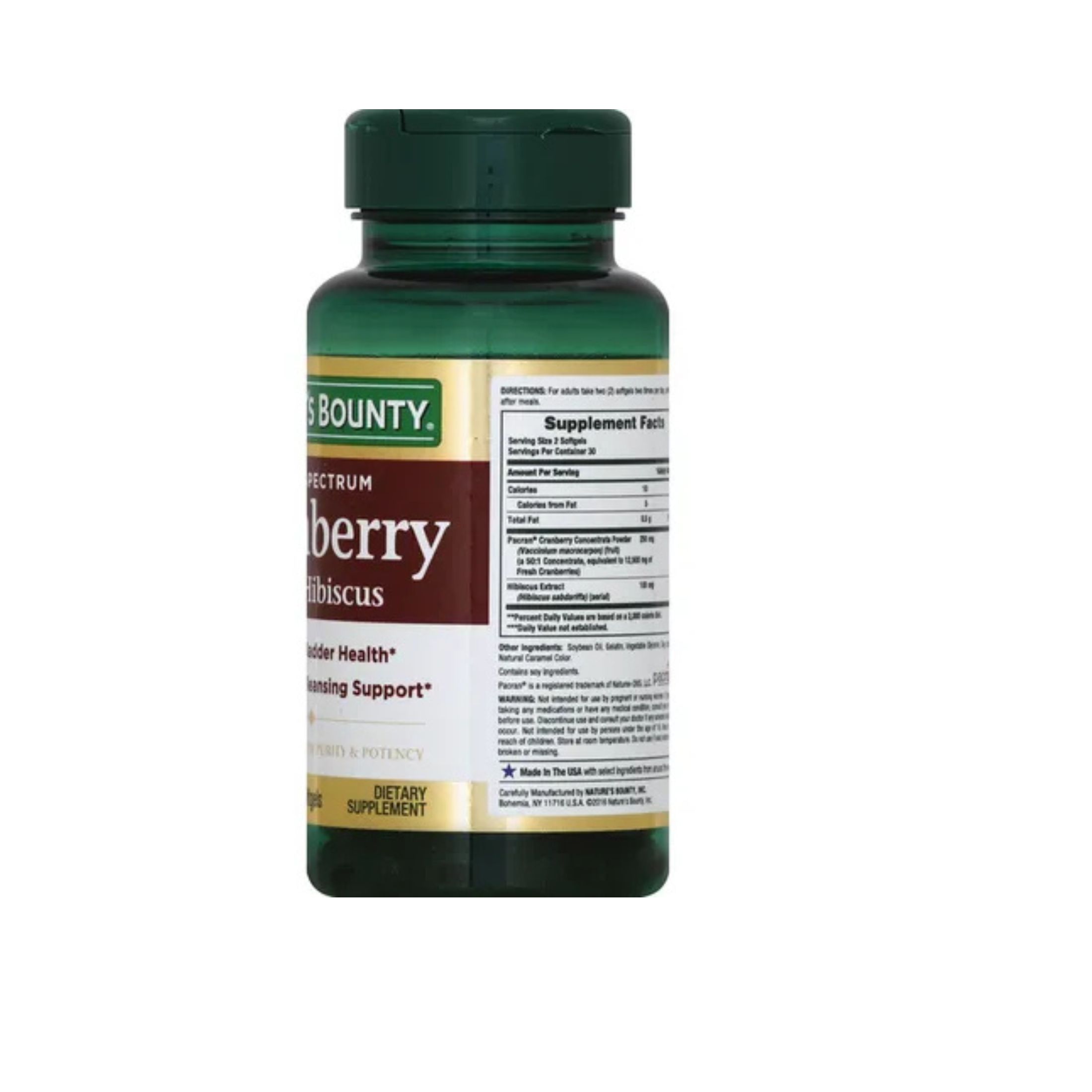 Nature's Bounty Cranberry, Dual Spectrum, With Hibiscus, Rapid Release Softgels