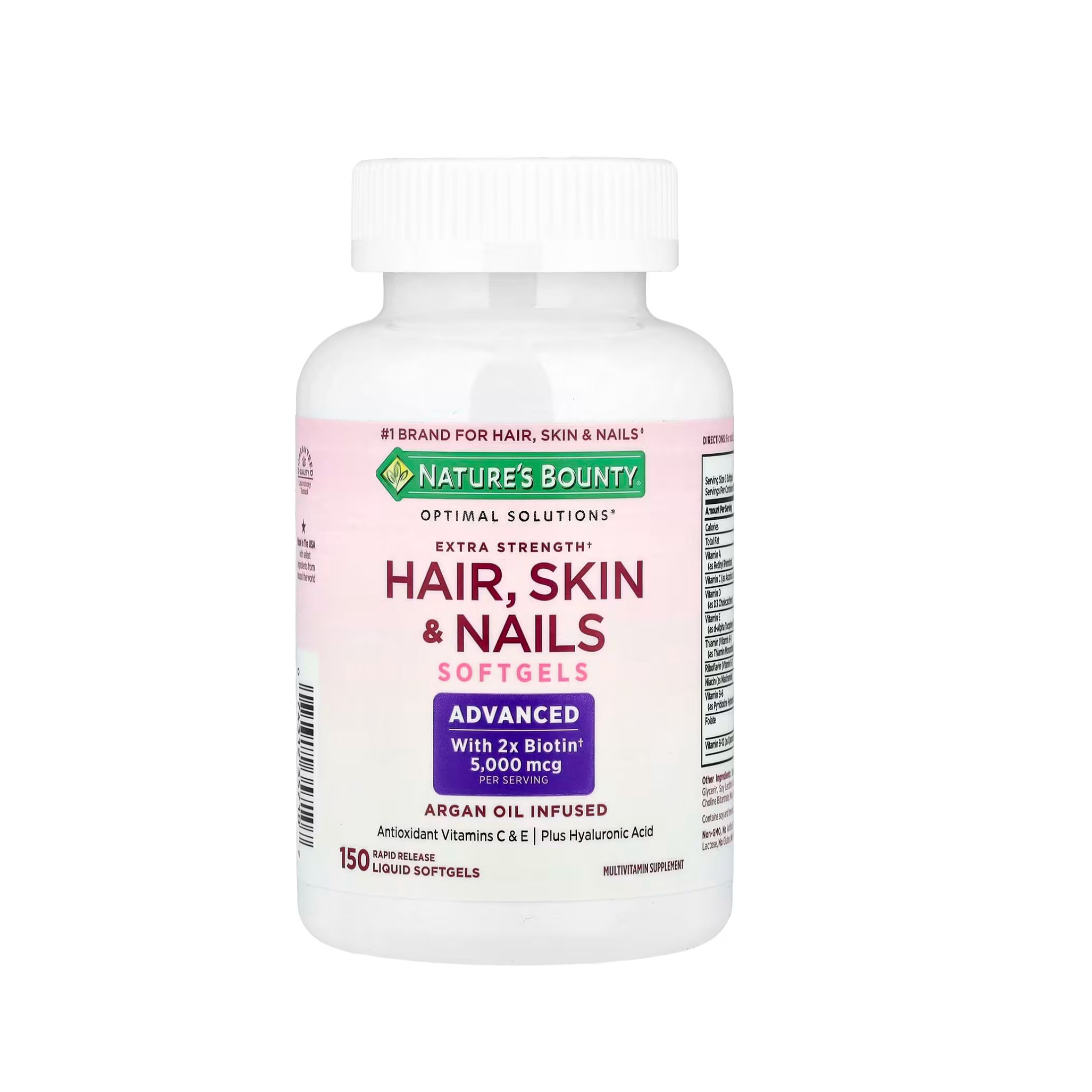Nature's Bounty Optimal Solutions, Extra Strength Hair, Skin & Nails, 150 Rapid Release Liquid Softgels