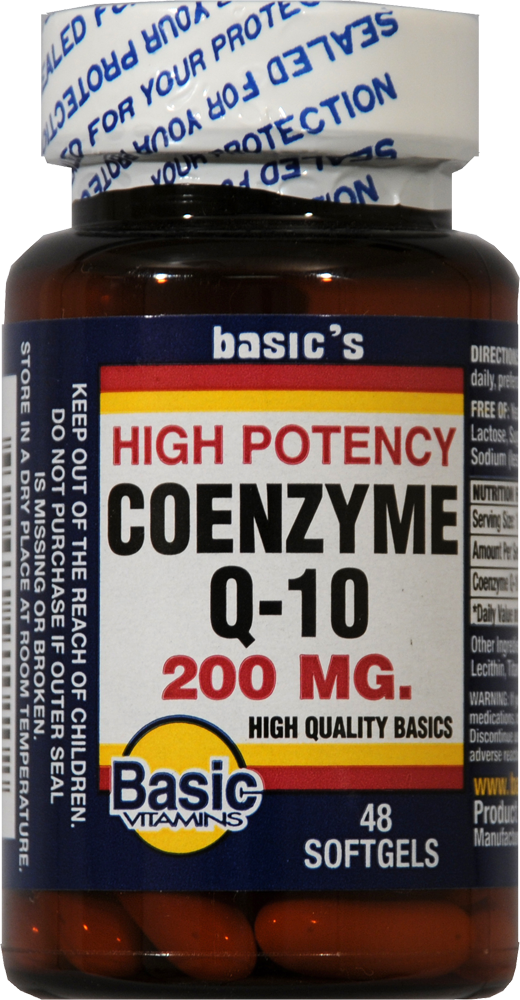 Basic Vitamins Coenzyme Q-10 200 Mg Softgels