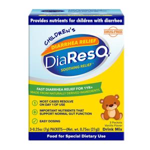 DiaResQ Children's Soothing Diarrhea Relief Drink Mix Packets Vanilla Flavor