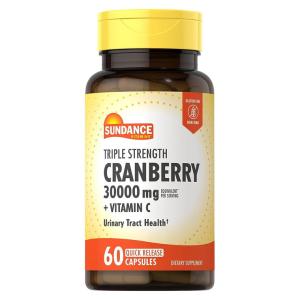 Sundance Vitamins Ultra Triple Strength Cranberry 15,000 Mg + Vitamin C - 60 Capsules