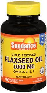 Sundance Vitamins Flaxseed Oil Softgels, 1000 Mg, 90 Tabs