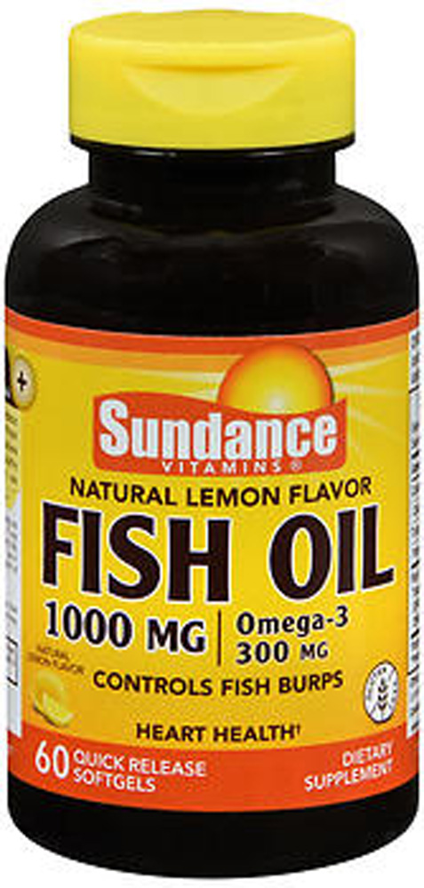 Sundance Vitamins Fish Oil 1000 Mg Natural Lemon Flavor - 60 Softgels