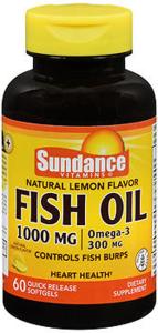 Sundance Vitamins Fish Oil 1000 Mg Natural Lemon Flavor - 60 Softgels