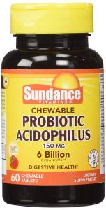 Sundance Vitamins Probiotic Acidophilus - 60 Chewable Tablets