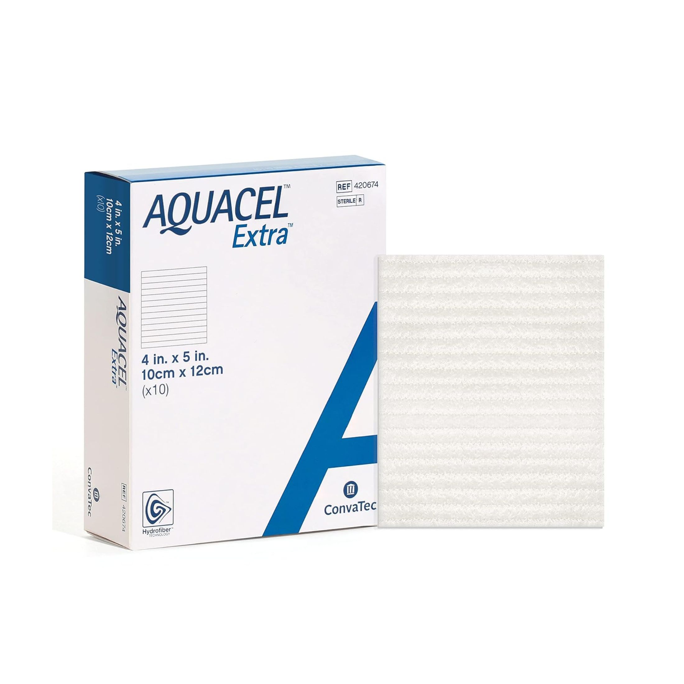 ConvaTec Aquacel Extra Hydrofiber Dressing White 4 X 5" 420674