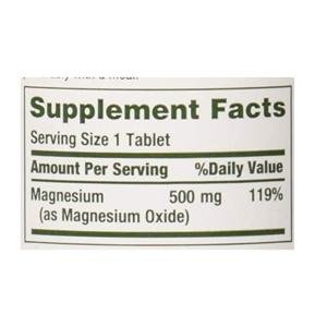 Nature's Bounty Mineral Magnesium Coated Tablets, 500 Mg