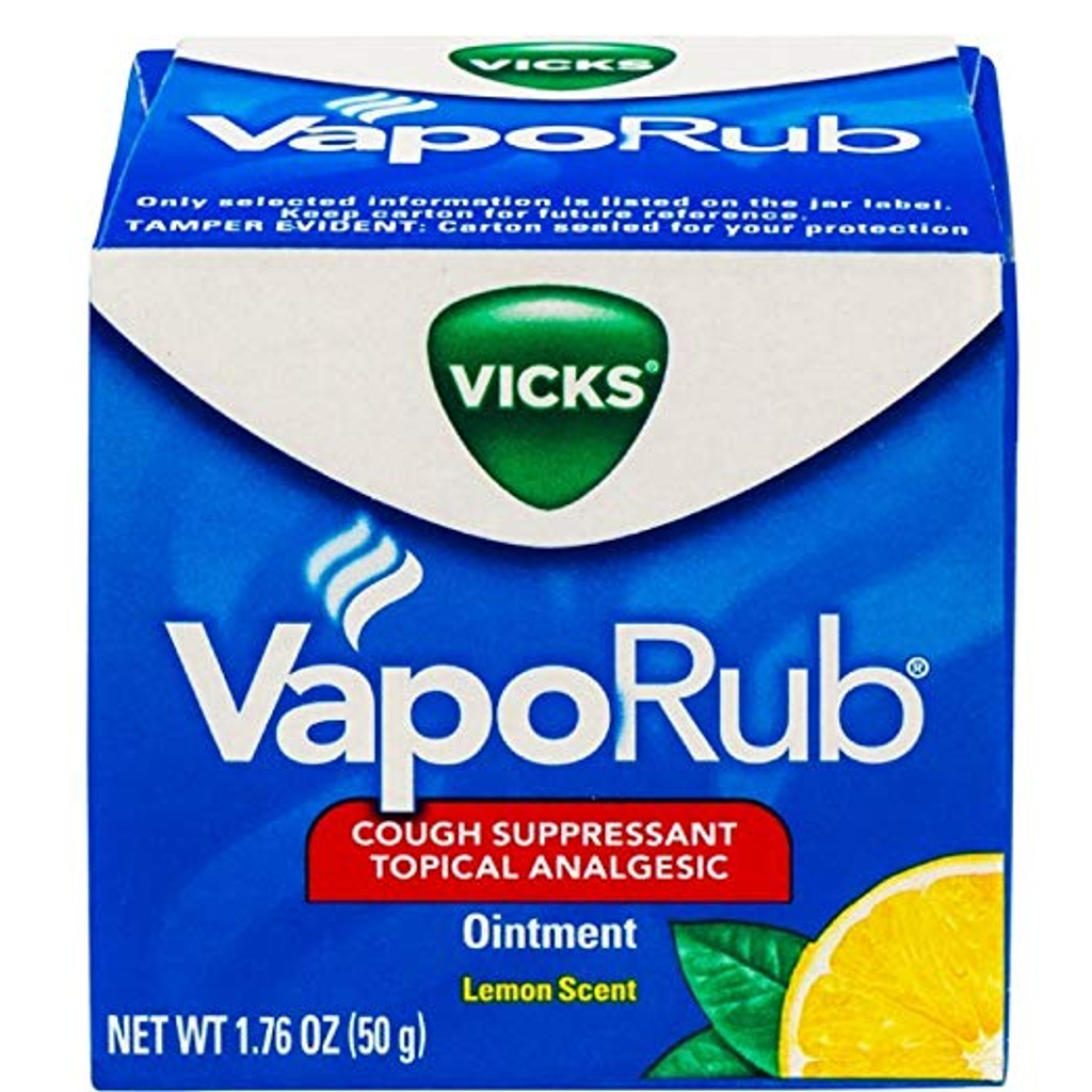 Vicks Ointment, Cough Suppressant/Topical Analgesic, Lemon Scent 1.76 Oz