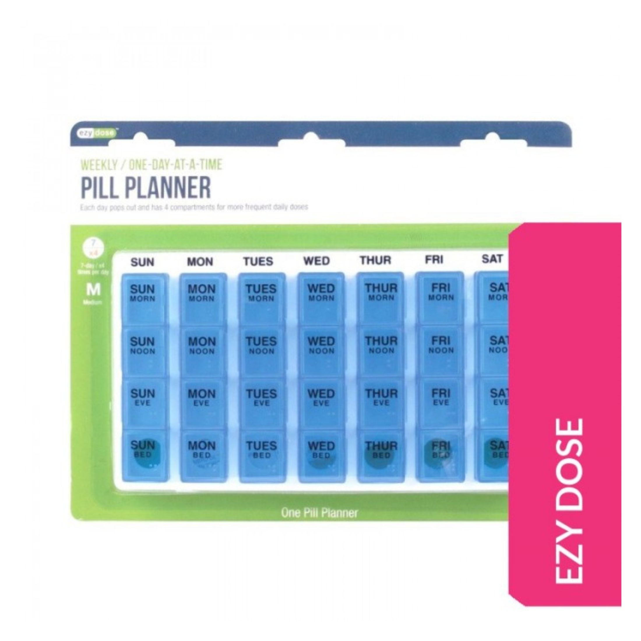 Ezy Dose Pill Planner, Weekly/One Day At A Time, Medium