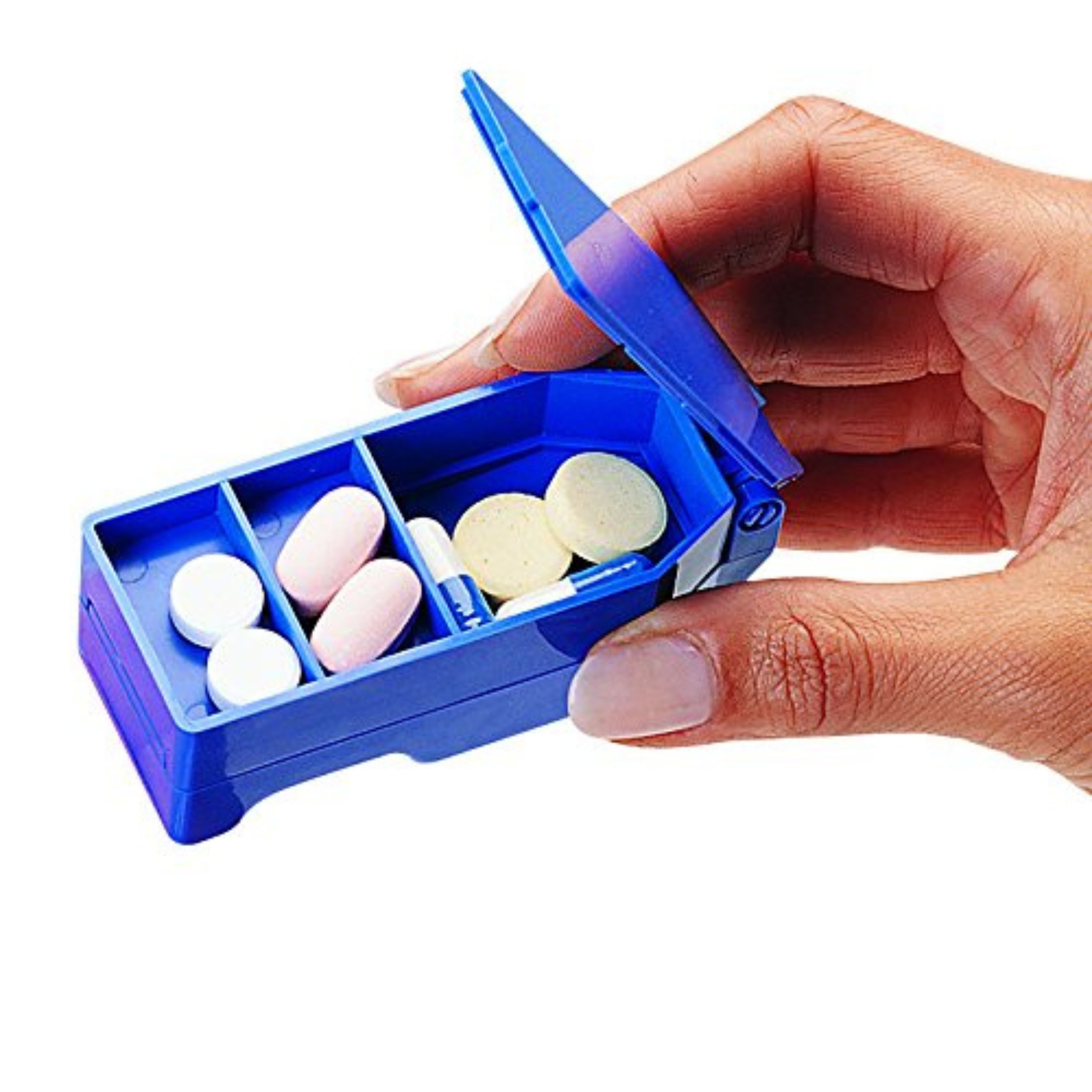 Ezy Dose Deluxe Tablet Cutter And Pill 3 Storage Compartments