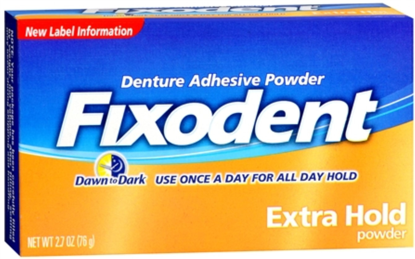 Fixodent Denture Adhesive Powder, Extra Hold, 2.7 Oz (76 G)