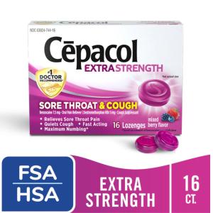 Cepacol Maximum Strength Throat And Cough Drop Lozenges, Mixed Berry