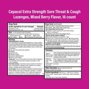 Cepacol Maximum Strength Throat And Cough Drop Lozenges, Mixed Berry