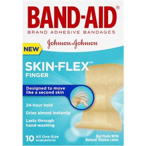 Band-Aid Brand Sterile Skin-Flex Adhesive Active Bandages For First & Wound Care Of Minor Cuts, Scrapes & Burns, Lightweight, Comfortable & Durable Second Skin Feeling, Finger