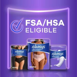 Always Discreet Adult Incontinence Underwear For Women Maximum Absorbency, XL Sizes 20 To 26