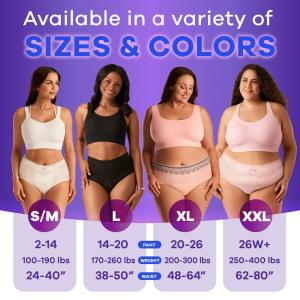 Always Discreet Adult Incontinence Underwear For Women Maximum Absorbency, XL Sizes 20 To 26
