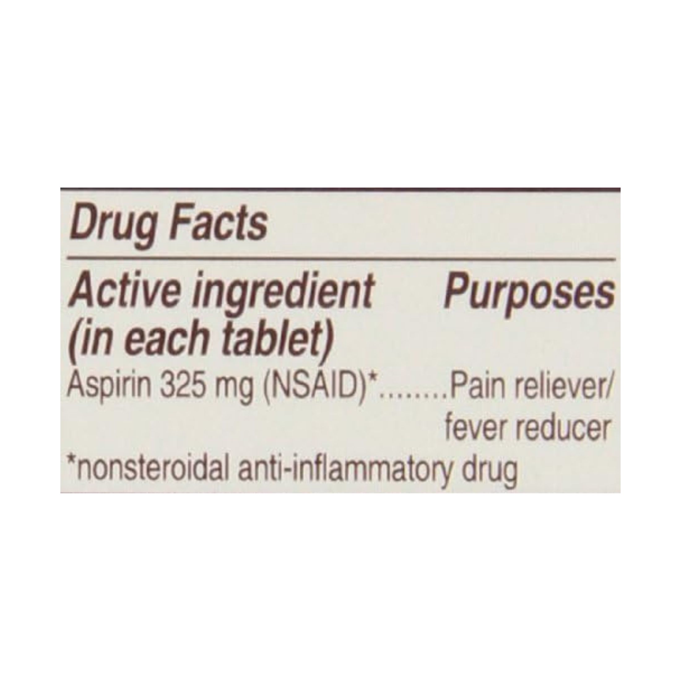 Bayer Aspirin, Genuine, 325 Mg, Coated Tablets