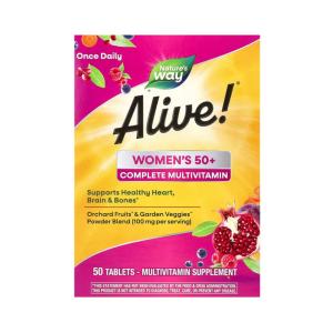 Nature's Way Alive! Women’s 50+ Complete Multivitamin, High Potency B-Vitamins, 50 Tablets