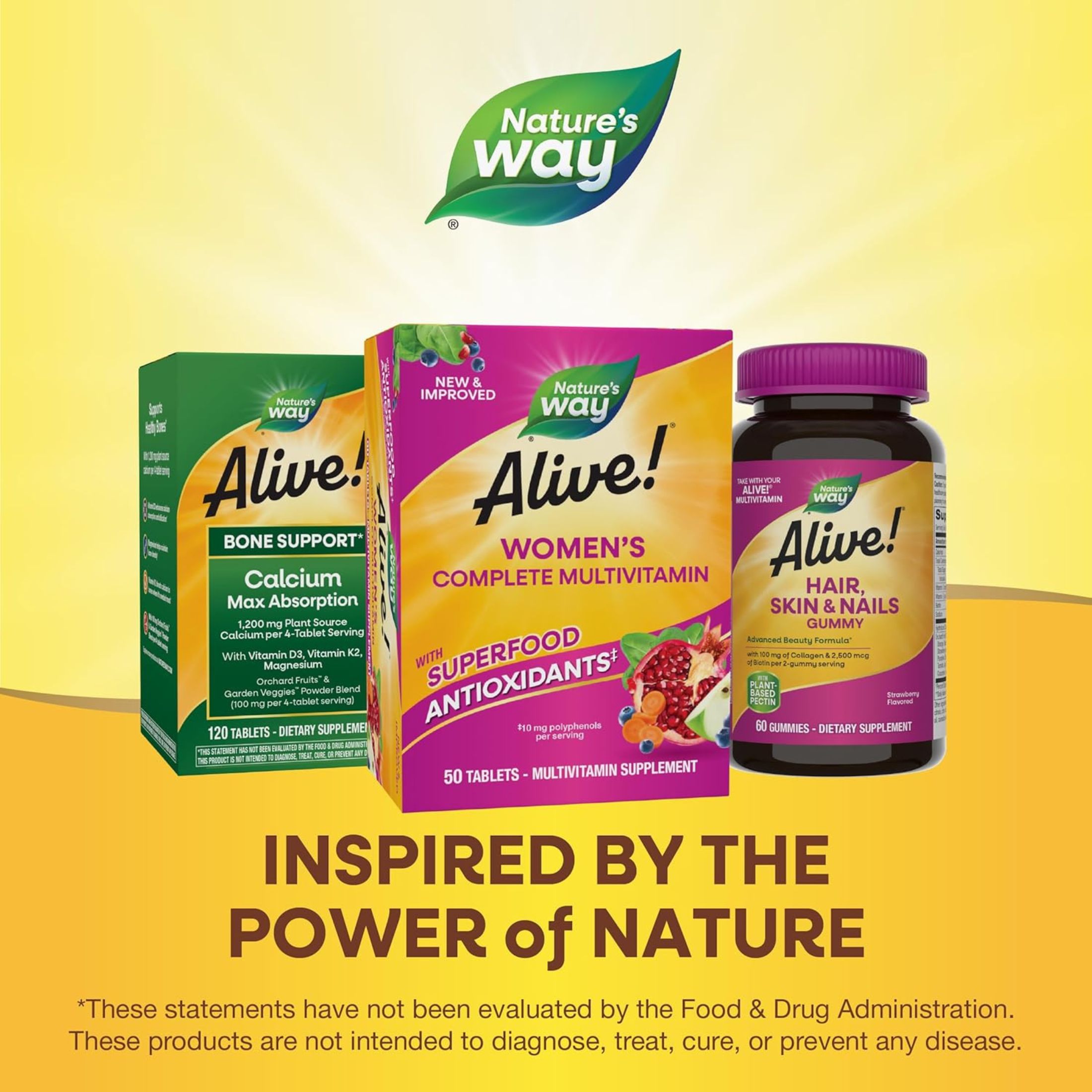 Nature's Way Alive! Women’s 50+ Complete Multivitamin, High Potency B-Vitamins, 50 Tablets