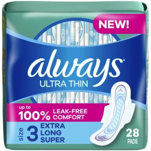 Always Ultra Thin Size 3 Extra Long Super Pads With Wings